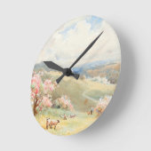 Vintager Frühling von Joseph Rubens Powell Runde Wanduhr (Winkel)