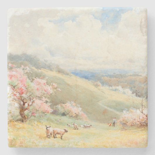 Vintager Frühling von Joseph Rubens Powell Steinuntersetzer (Vorderseite)