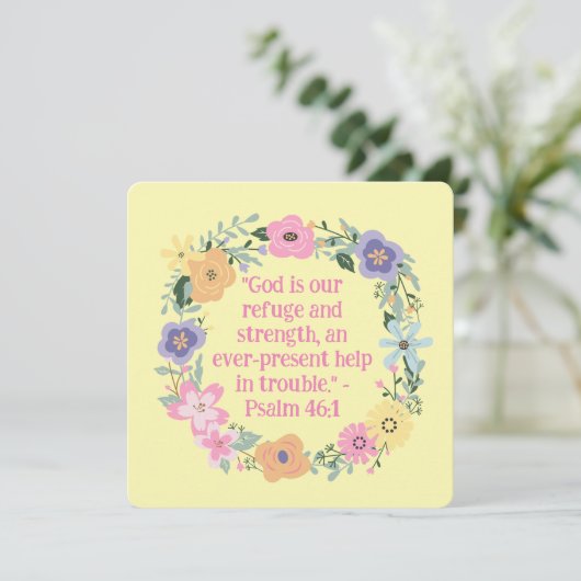 Vintager Frühlingsblumenreath Religious Blank (Stehend Vorderseite)