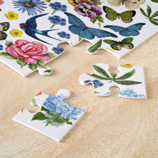 Vintager Frühlingsgarten Blume Foliage Puzzle (Seite)