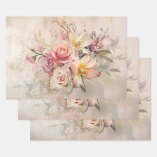 Vintager Frühlingstag Florals Muttertag Geschenkpapier Set
