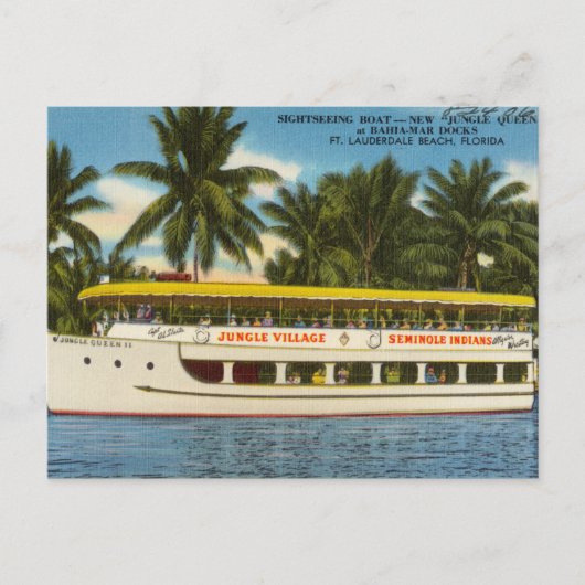 Vintager Ft. Lauderdale Beach, Florida Postkarte (Vorderseite)