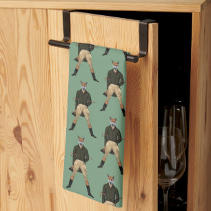 Vintager Fuchs Jagd Teetuch Geschirrtuch