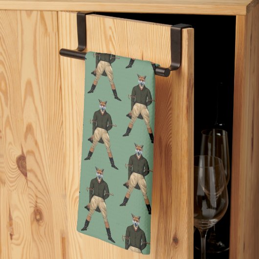 Vintager Fuchs Jagd Teetuch Geschirrtuch (Drittel gefaltet)