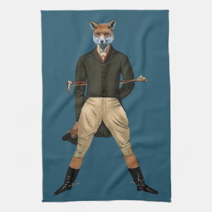Vintager Fuchs Jagd Teetuch Geschirrtuch