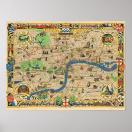 Vintager Führer nach London Poster