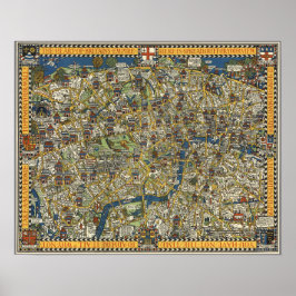 Vintager Führer nach London Poster