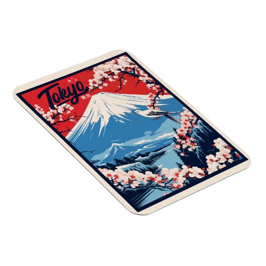 Vintager Fuji, Japan Travel Magnet (Rechte Seite)