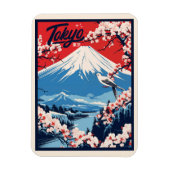 Vintager Fuji, Japan Travel Magnet (Vertikal)