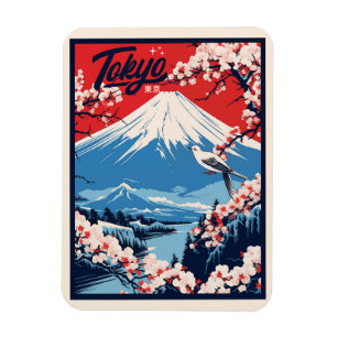 Vintager Fuji, Japan Travel Magnet