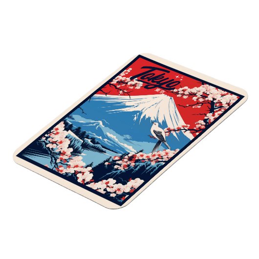 Vintager Fuji, Japan Travel Magnet (Linke Seite)