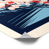 Vintager Fuji, Japan Travel Poster (Ecke)