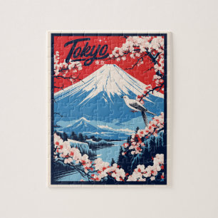 Vintager Fuji, Japan Travel Puzzle
