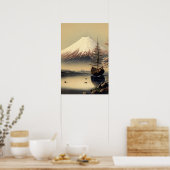 Vintager Fuji Japanisches Kunstdruckposter Poster (Küche)