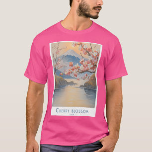 Vintager Fuji - Retro Japan Reiseplakat mit Chor T-Shirt