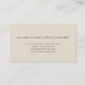 Vintager Füllhalter | Writer Business Card Visitenkarte (Rückseite)