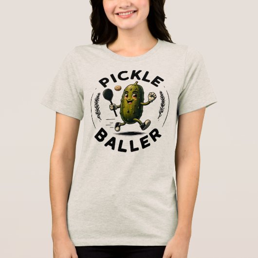 Vintager Fun Pickle Baller Tri-Blend Shirt (Vorderseite)
