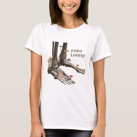 Vintager Fungal Skeleton Feet Podologe T-Shirt (Vorderseite)