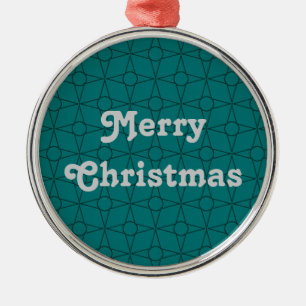 Vintager Funk Premium Ornament, Aquamarin Silbernes Ornament