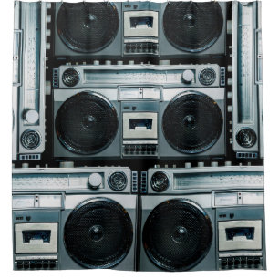 Vintager Funkboomkasten Duschvorhang