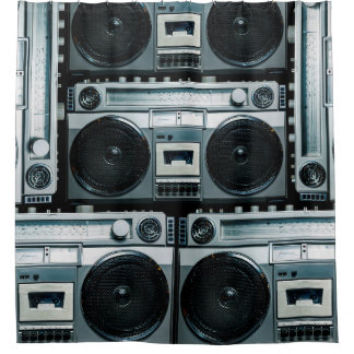 Vintager Funkboomkasten Duschvorhang