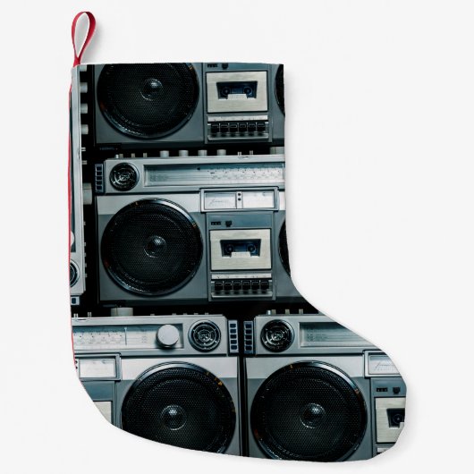 Vintager Funkboomkasten Kleiner Weihnachtsstrumpf (Vorderseite)