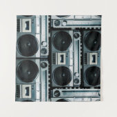 Vintager Funkboomkasten Wandteppich (Vorderseite (Horizontal))