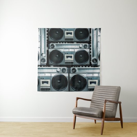 Vintager Funkboomkasten Wandteppich (Beispiel)