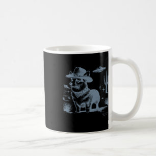 Vintager Funny 90er Western Cowboy Corgi Ufo Kaffeetasse