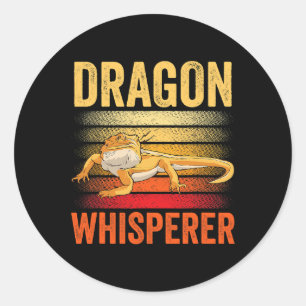 Vintager Funny Bartded Dragon Reptile Lizard Dinos Runder Aufkleber