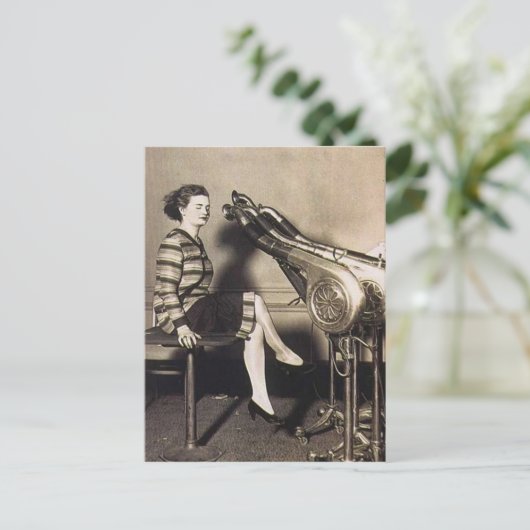 Vintager Funny Fair Dryer Postkarte (Stehend Vorderseite)