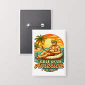 Vintager Funny Trump - Amerikas Golf 2025 Button (Vorderseite/Rückseite)