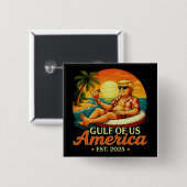 Vintager Funny Trump - Amerikas Golf 2025 Button (Vorne & Hinten)