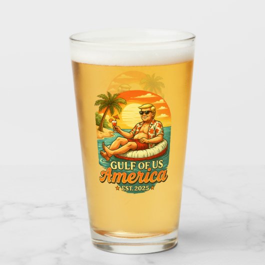 Vintager Funny Trump - Amerikas Golf 2025 Glas (Vorne (Gefüllt))