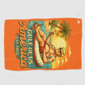 Vintager Funny Trump - Amerikas Golf 2025 Golfhandtuch (Horizontal)