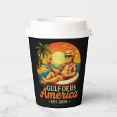 Vintager Funny Trump - Amerikas Golf 2025 Pappbecher (Rückseite)