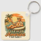 Vintager Funny Trump - Amerikas Golf 2025 Schlüsselanhänger (Rückseite)