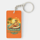 Vintager Funny Trump - Amerikas Golf 2025 Schlüsselanhänger (Rückseite)