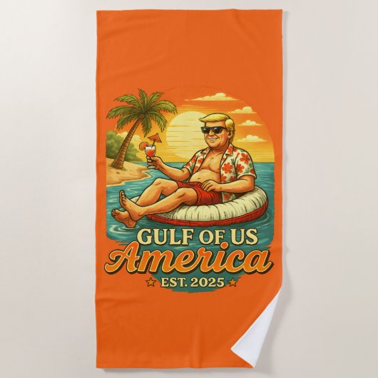 Vintager Funny Trump - Amerikas Golf 2025 Strandtuch (Vorderseite)