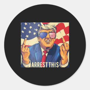 Vintager Funny Trump verhaftet am 4. Juli 2024 Runder Aufkleber