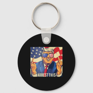 Vintager Funny Trump verhaftet am 4. Juli 2024 Schlüsselanhänger