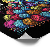 Vintager Funny Yarn Dragon Knitter & Amp; Crochet Poster (Ecke)