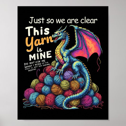 Vintager Funny Yarn Dragon Knitter & Amp; Crochet Poster (Vorne)