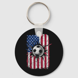 Vintager Fußball 4. Juli Männer US-amerikanische F Schlüsselanhänger