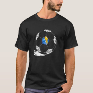 Vintager Fußball-Bosse-Flagge Bosnischer Stolz T-Shirt