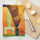 Vintager Fußball-Fußball-Rückspiel Geschirrtuch (Viertel Falte)