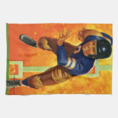 Vintager Fußball-Fußball-Rückspiel Geschirrtuch (Horizontal)