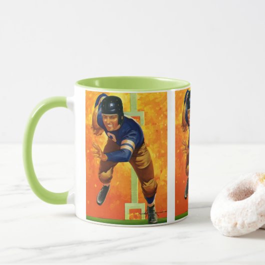 Vintager Fußball-Fußball-Rückspiel Tasse (Mit Donut)