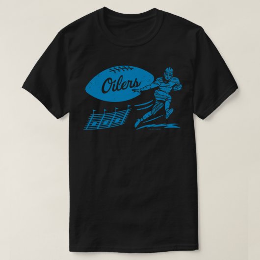 Vintager Fußball - Houston-Anhänger (Blaue Oilerar T-Shirt (Design vorne)