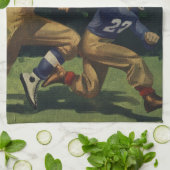 Vintager Fußball, Kinder, Sportler Geschirrtuch (Gefaltet)